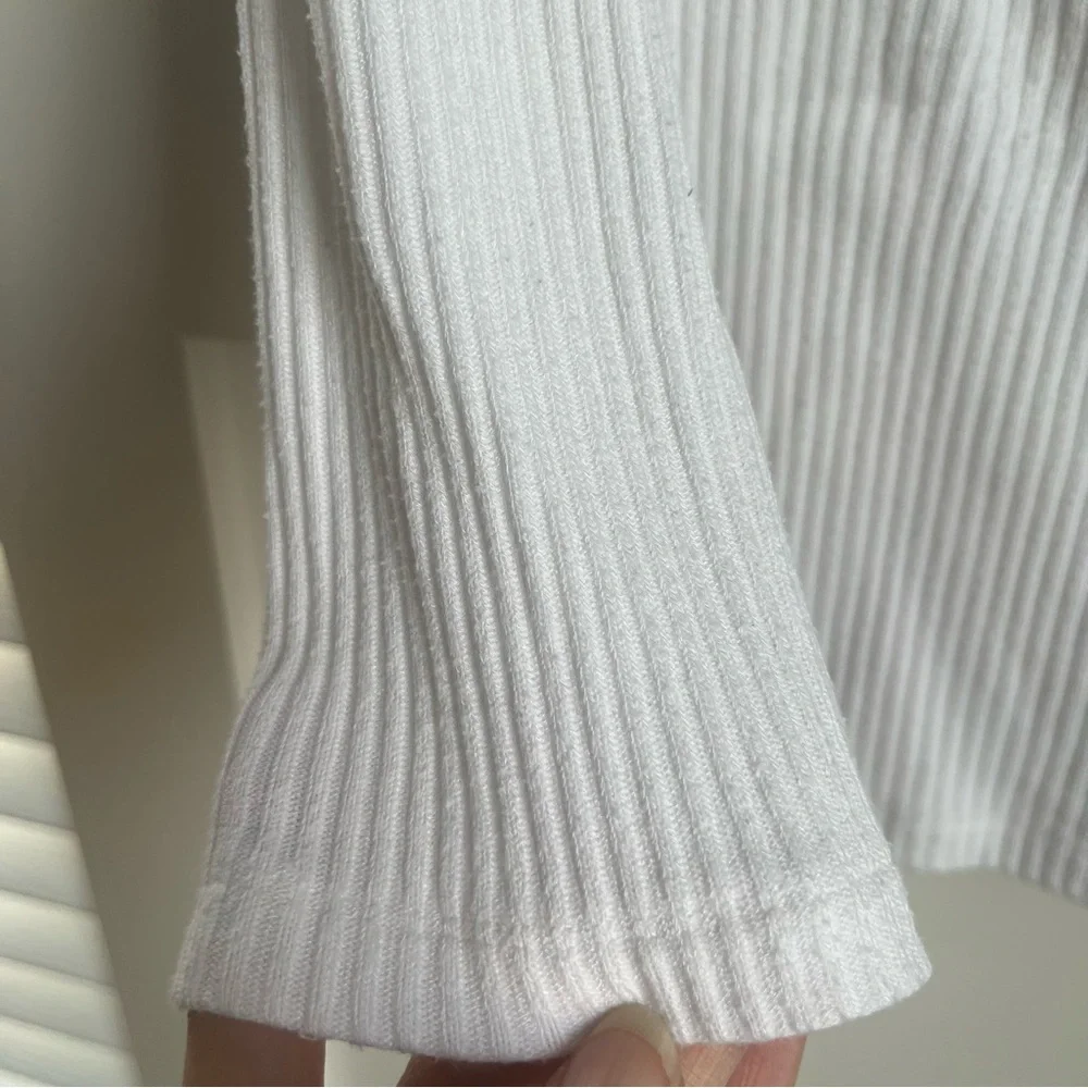 J. crew (S) White Ribbed Boatneck Top - Picture 3 of 5